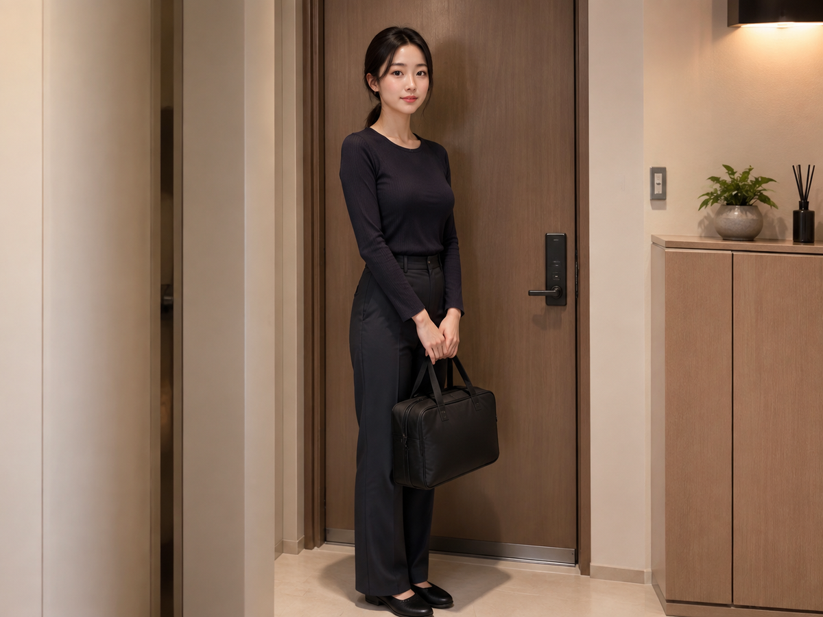 서울 성북구 방문 홈케어 일정을 준비하는 젊은 성인 한국 여성 관리사